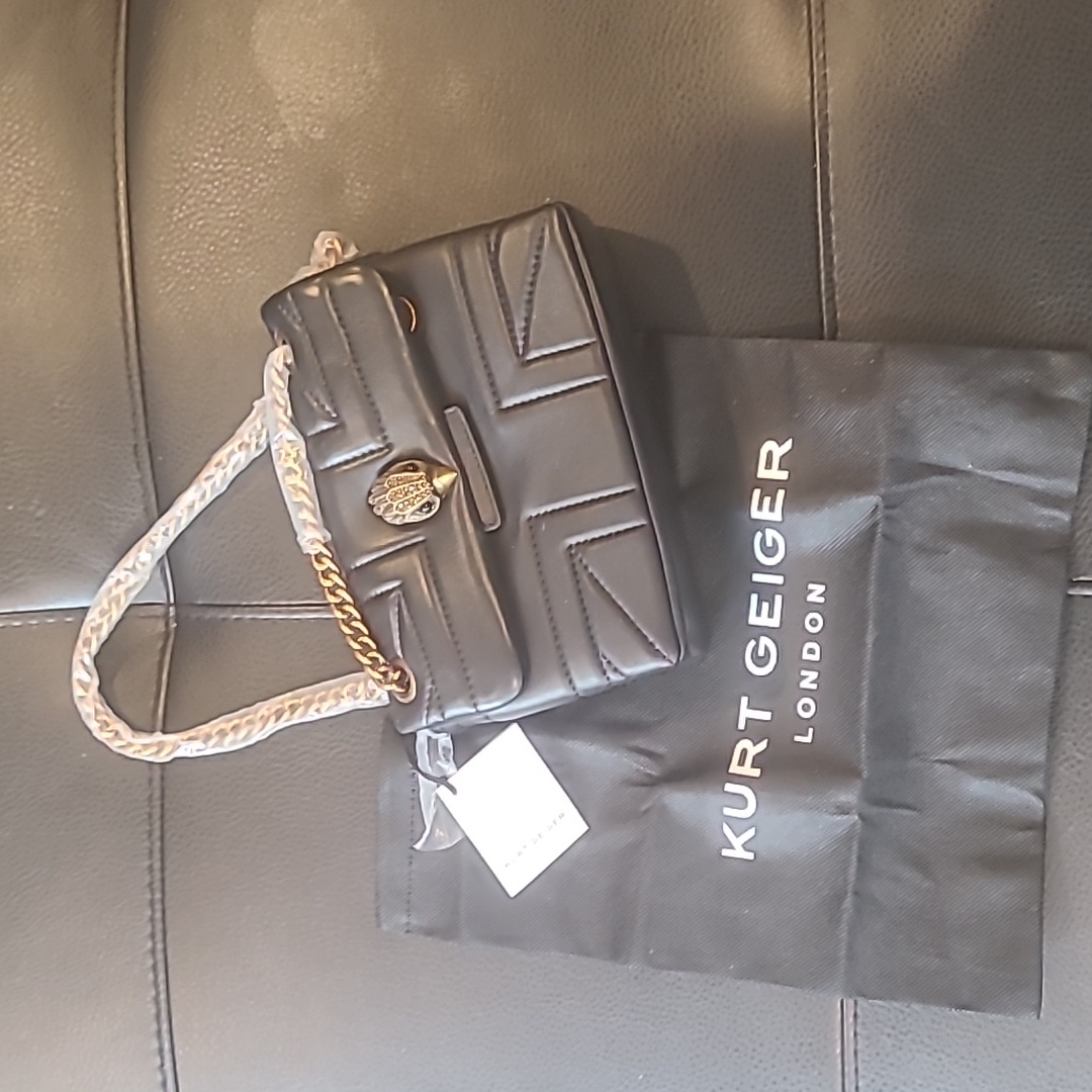 Nwt And Bag Authentic Kurt Geiger London Kensington Leather Mini Crossbody Bag